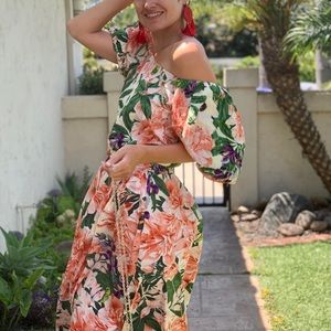 H&M Floral MIDI Skirt and Top Set